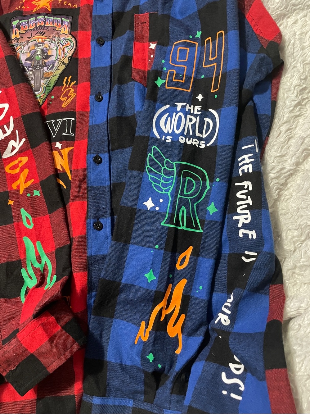 NWOT Reason Shirt Mens XXL Plaid Flannel Legends Graphic Moto Long Sleeve - Picture 7 of 11